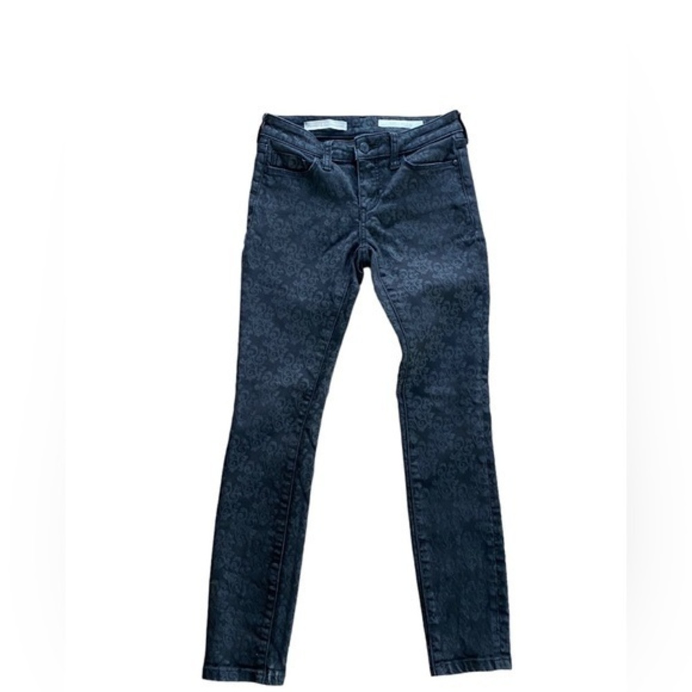 Anthropologie Pilcro and the Letterpress black fluer de lis Stet skinny jeans 25
